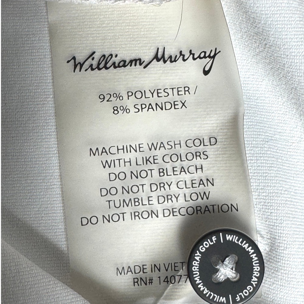 William Murray Golf Mens Medium Pink Martini Glass Print Performance Polo Shirt - Picture 9 of 9